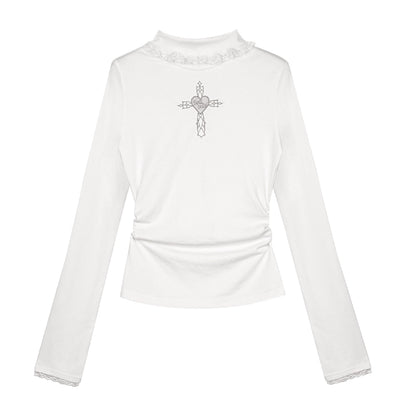 Cutout Cross Long Sleeve Top