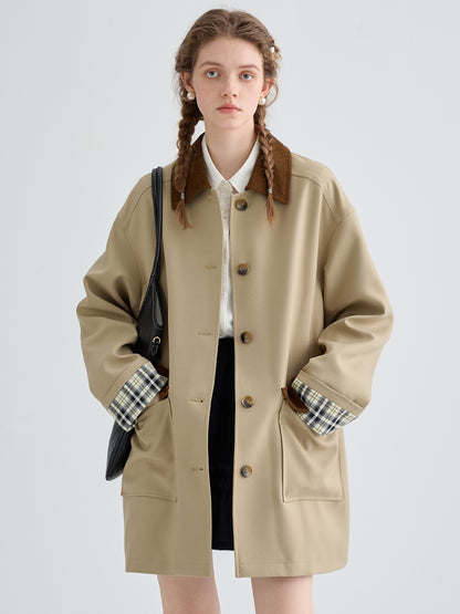 Patchwork trench coat