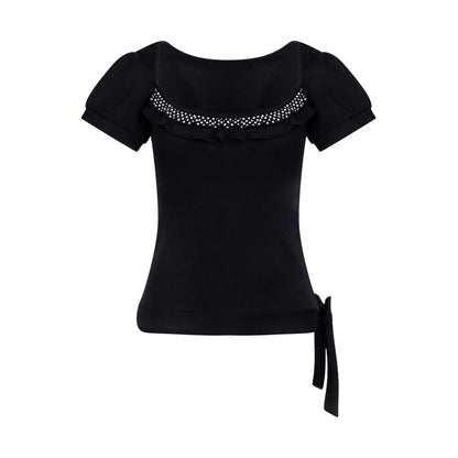 Nap Sweet Lace Tie Slim Top