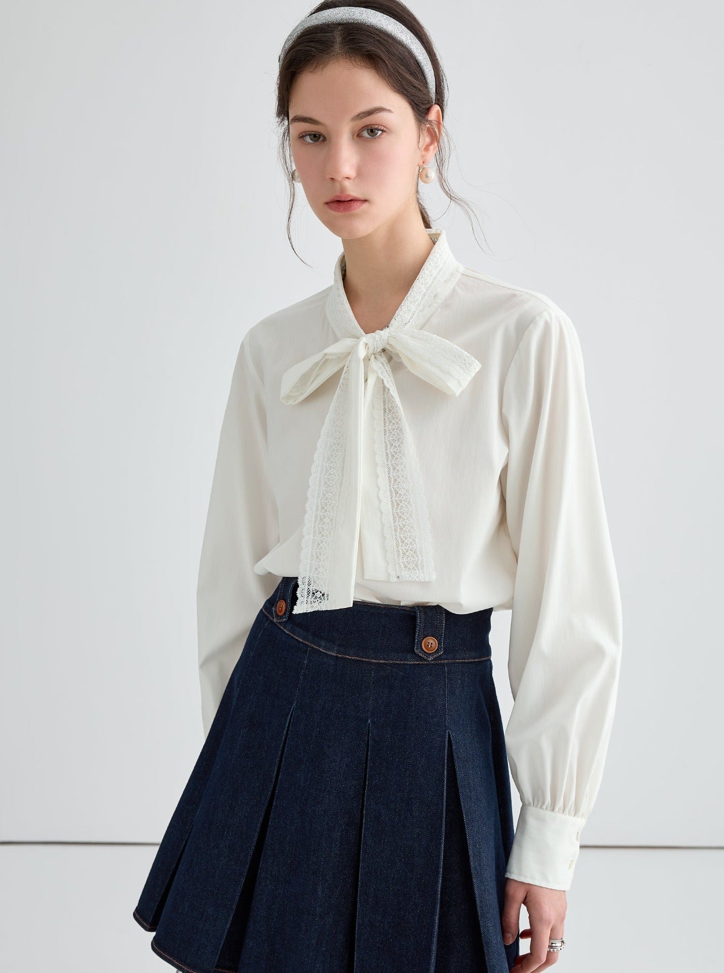 Vest Skirt & Lace-Up Shirt Fashion Set-Up