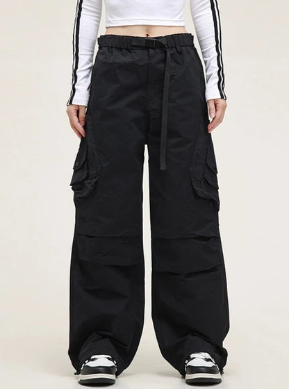 American retro straight loose cargo pants