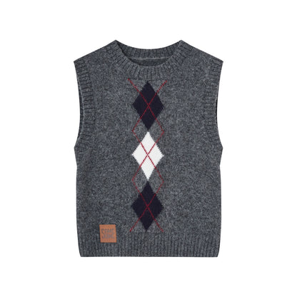 Floral Velvet Diamond Vest Skirt Set-Up