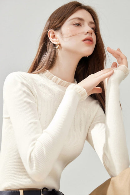 Simple Lace Collar Base Shirt