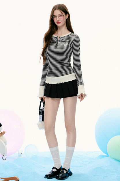 Retro Slim Waist Knit Sweater