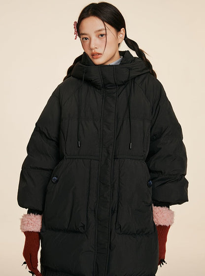 Long Hooded Down Thickened Warm Bread Jacket