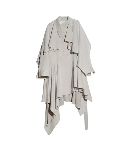 Gypsum White Linen Trench Coat