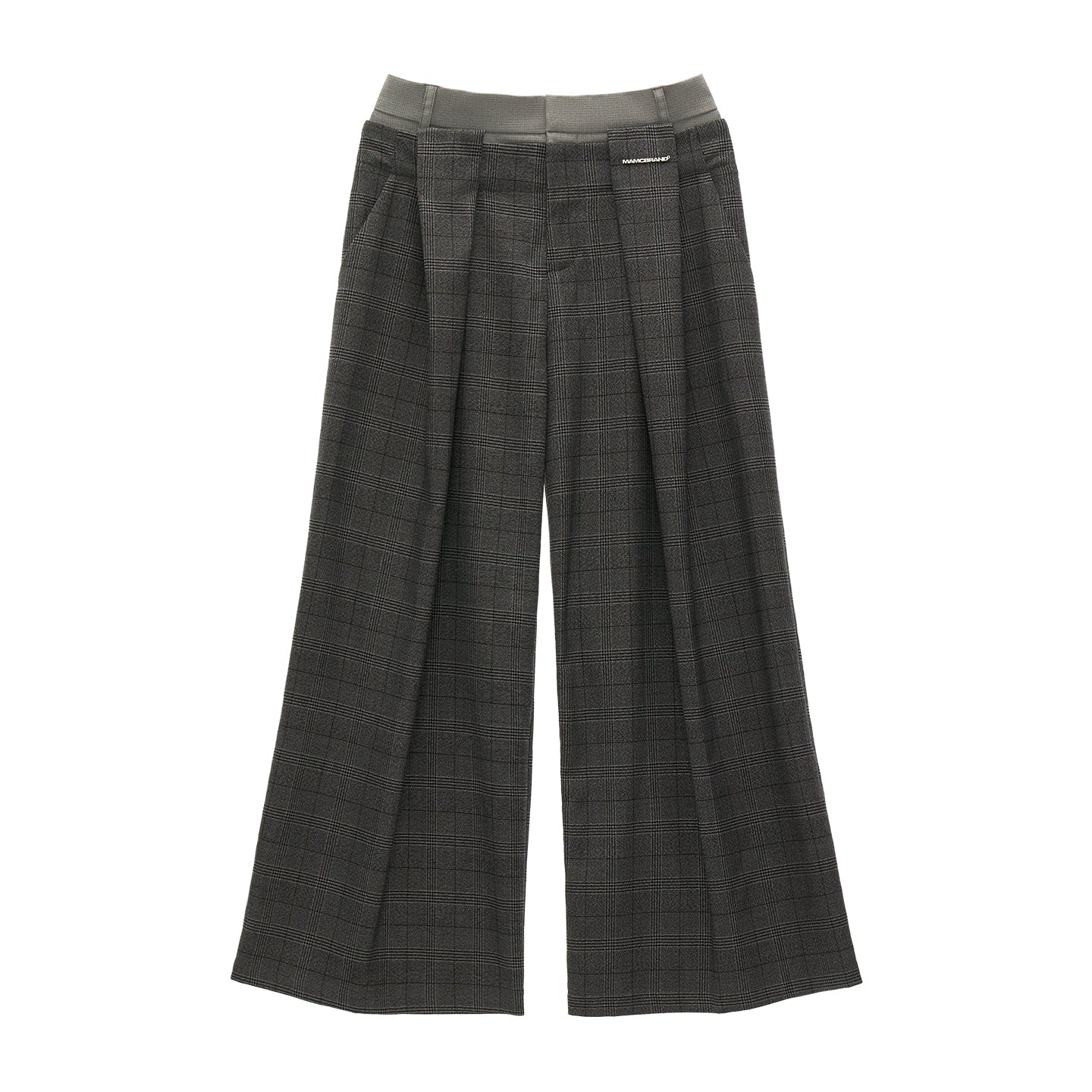 Double Waisted Plaid Straight Pants
