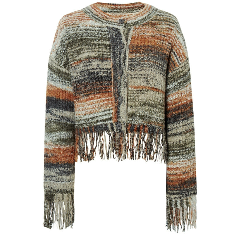 Vintage Gradient Knitted Cardigan