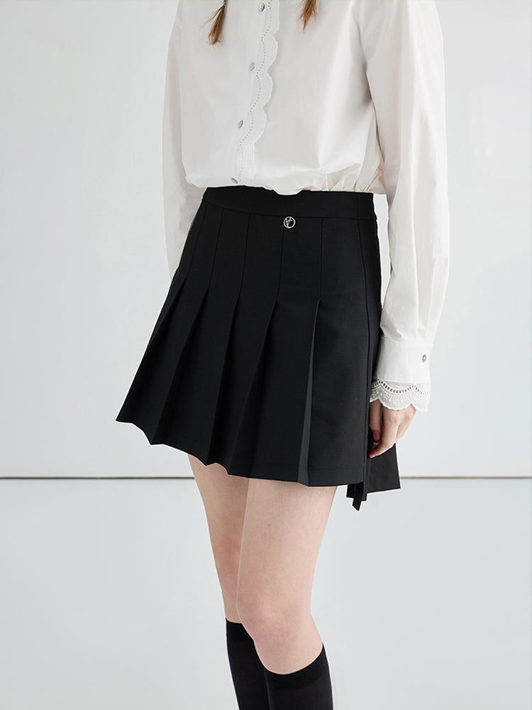 Design Irregular A Line Pleated Skirt