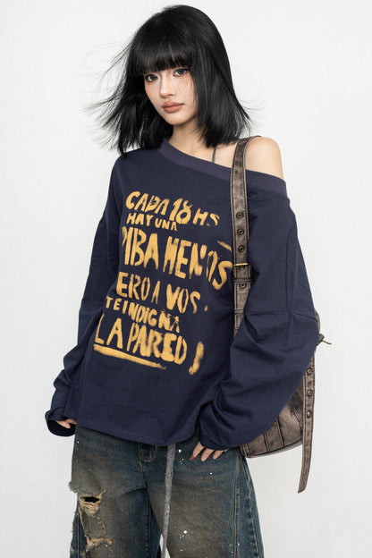 Casual Printed Off-Shoulder Top