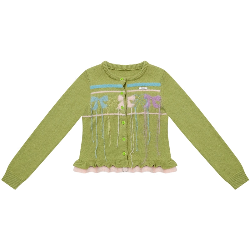 Autumn Silk Bow Cardigan