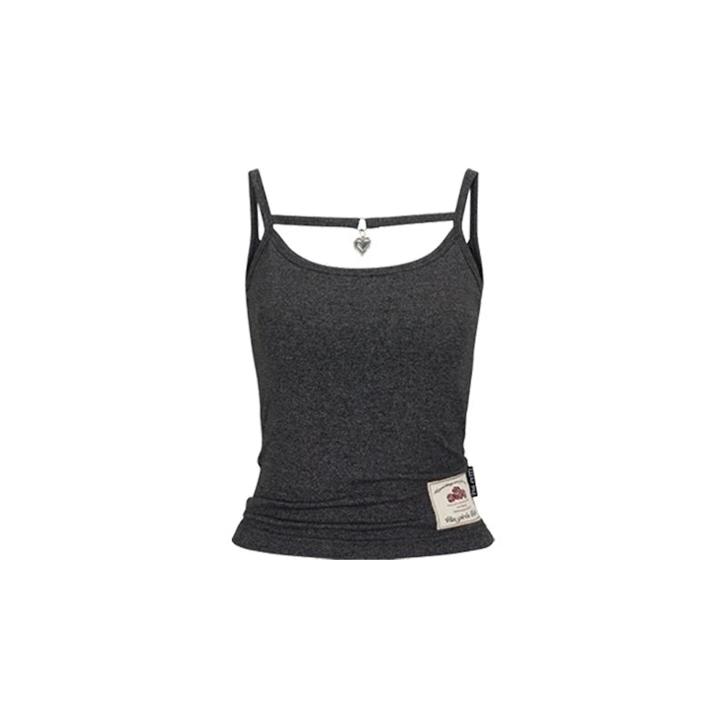 VIAPITTI Design Sense Love Anhänger Camisole Vest Female Early Autumn Inner Wear Short Babes Top Base Layer