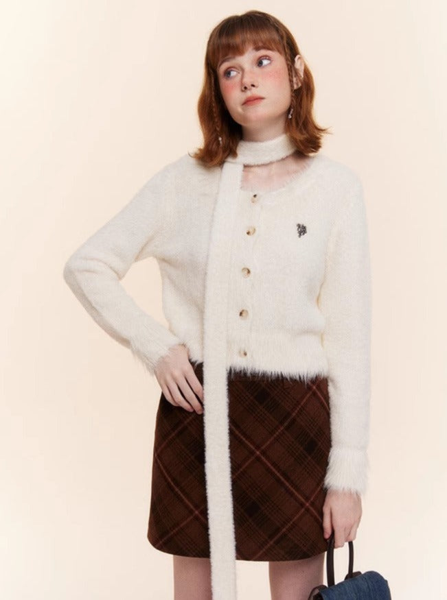 Mink Knitted Cardigan Long Wool Tops