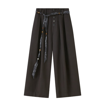 Button Pleated Winter Pants