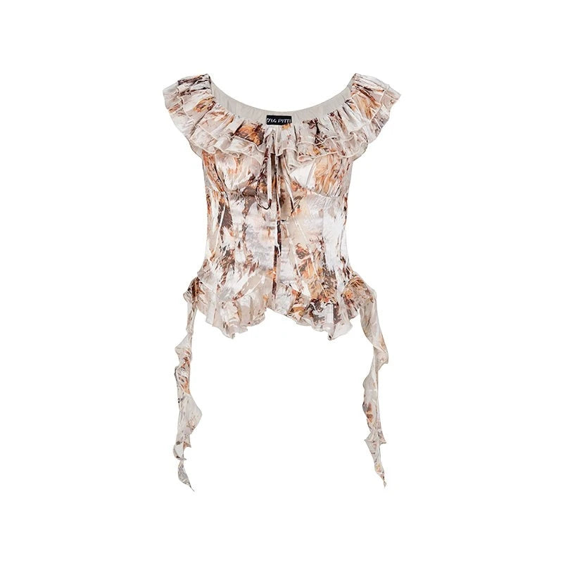 Fungus Trim Floral Top