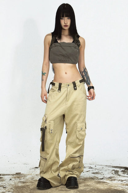 Showder Bag Multi-Pocket Straight Cargo Pants