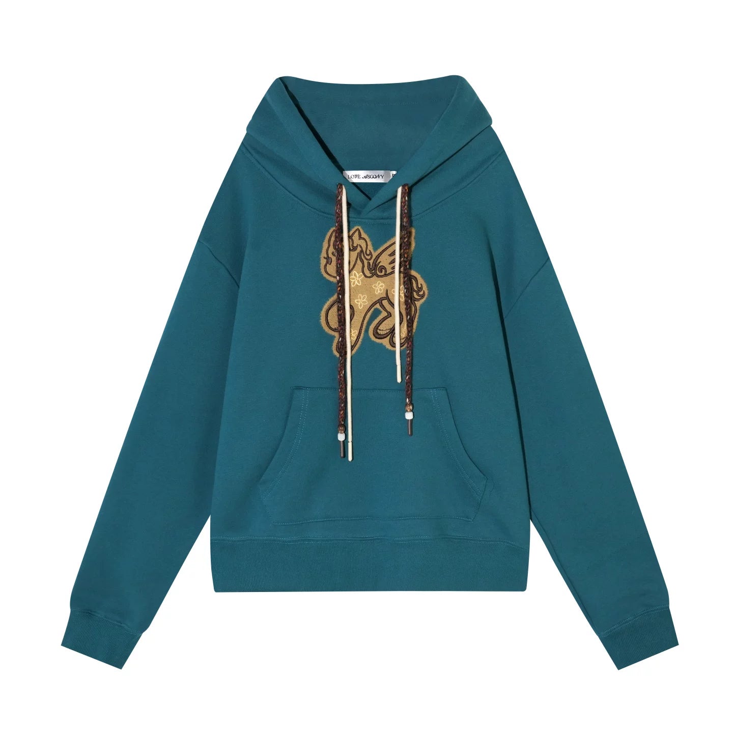 Embroidered Fleece-Lined Hoodie Sweater