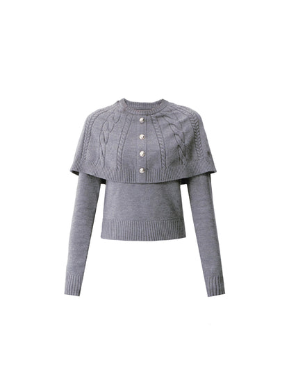 Fake Two Piece Knit Sweater Top