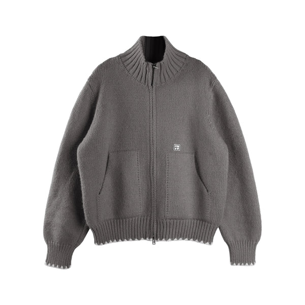 Candy-Colored Double-Zip Knitted Jacket