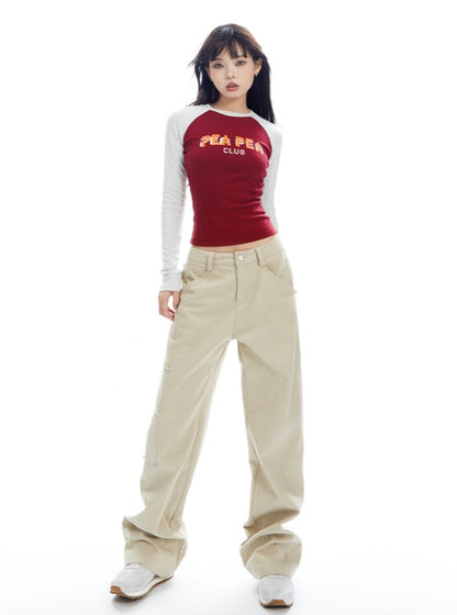 American loose fitting spiked pants