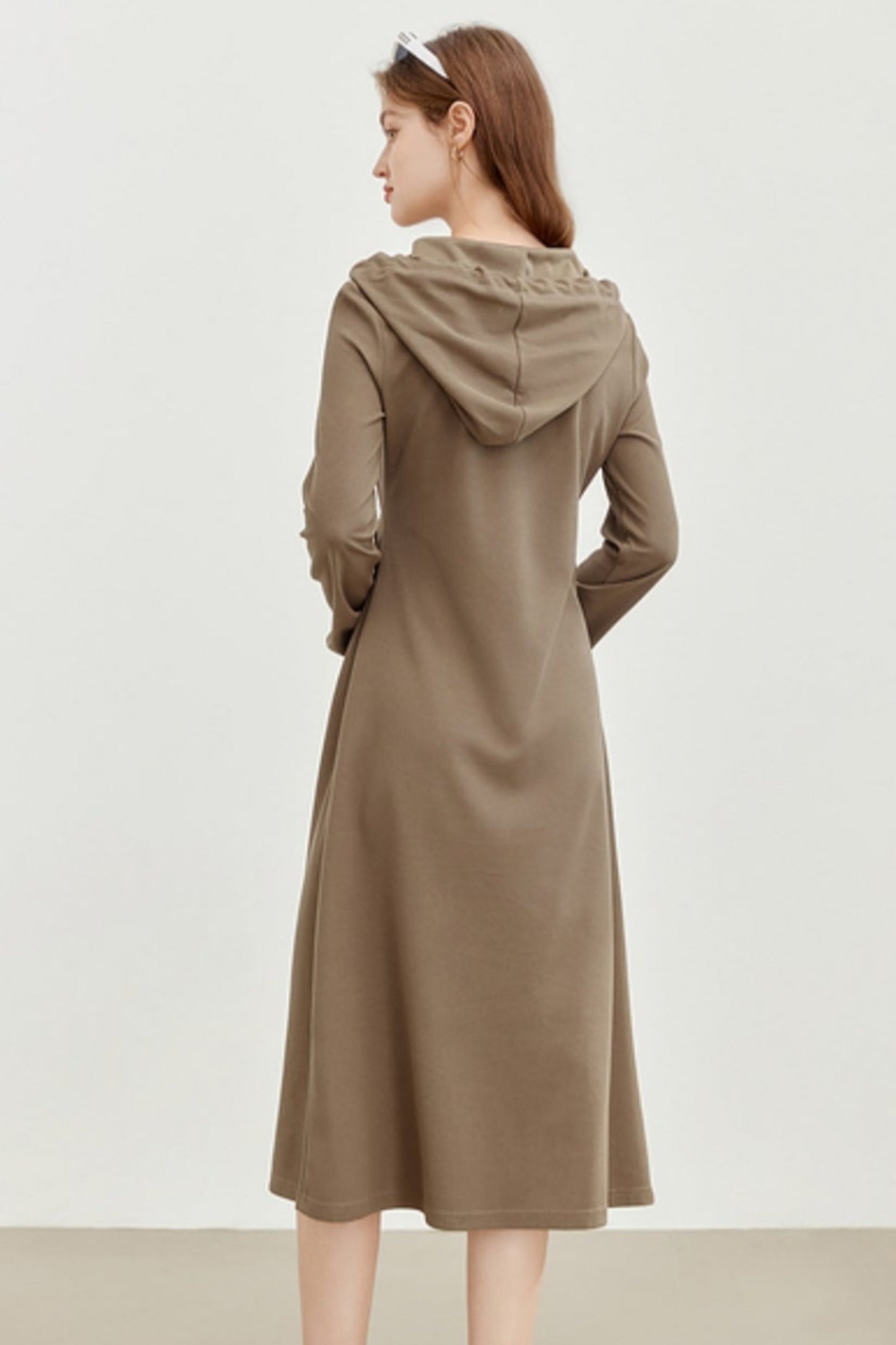 Hooded Slim Cardigan Dress