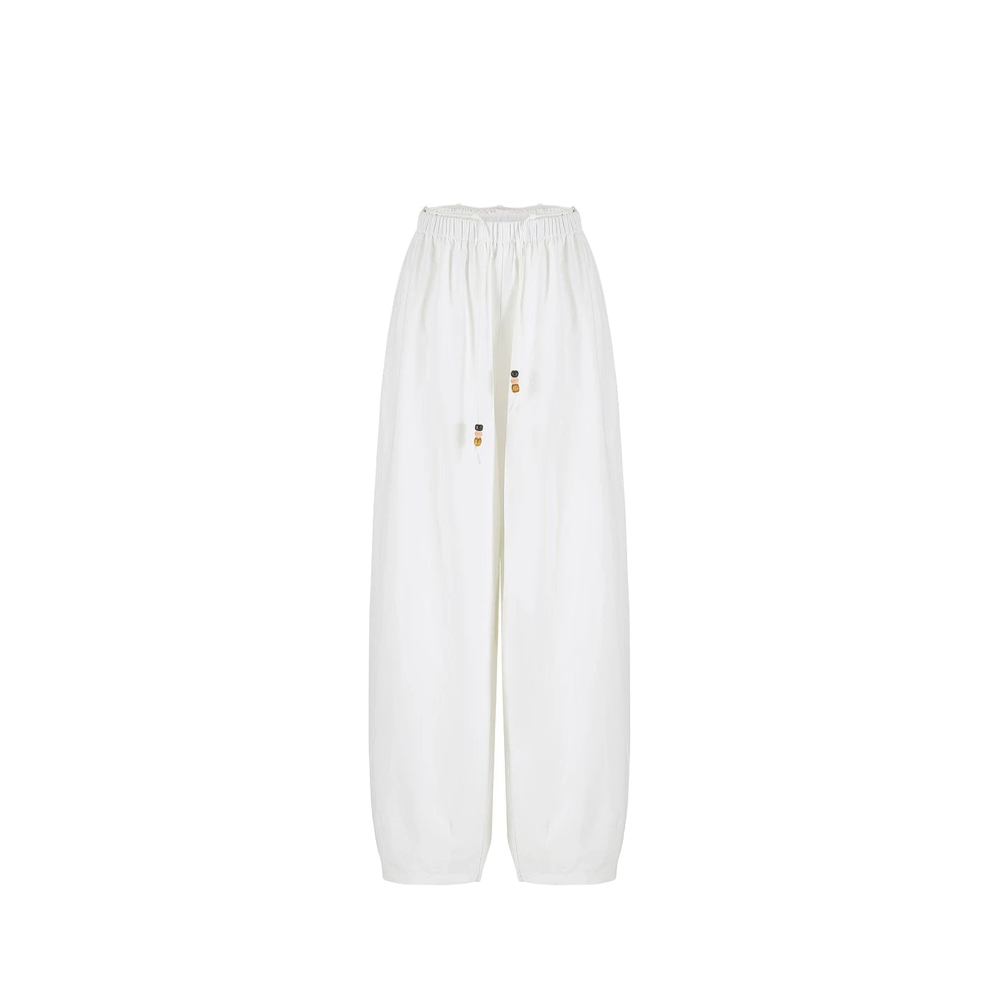 White Drapey Wide-Leg Pants
