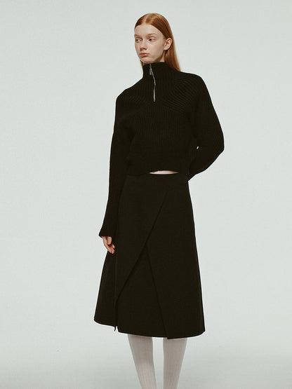 Minimalist composite wool skirt