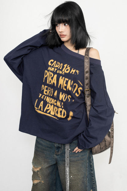 Casual Printed Off-Shoulder Top