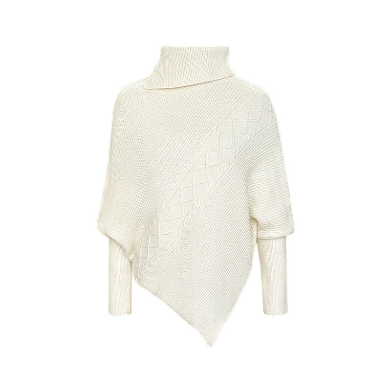 Off-white Asymmetrical Bat Sleeve Cape Sweater