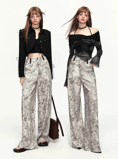 Retro Tie-Dye Printed Long Pants