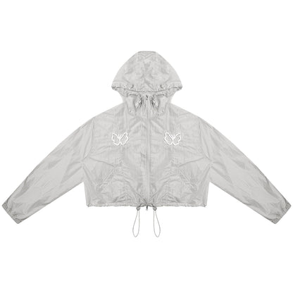 Butterfly Embroidery Hooded Jacket Set-Up