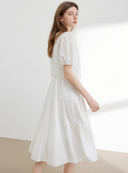 Cutout Little White Dress