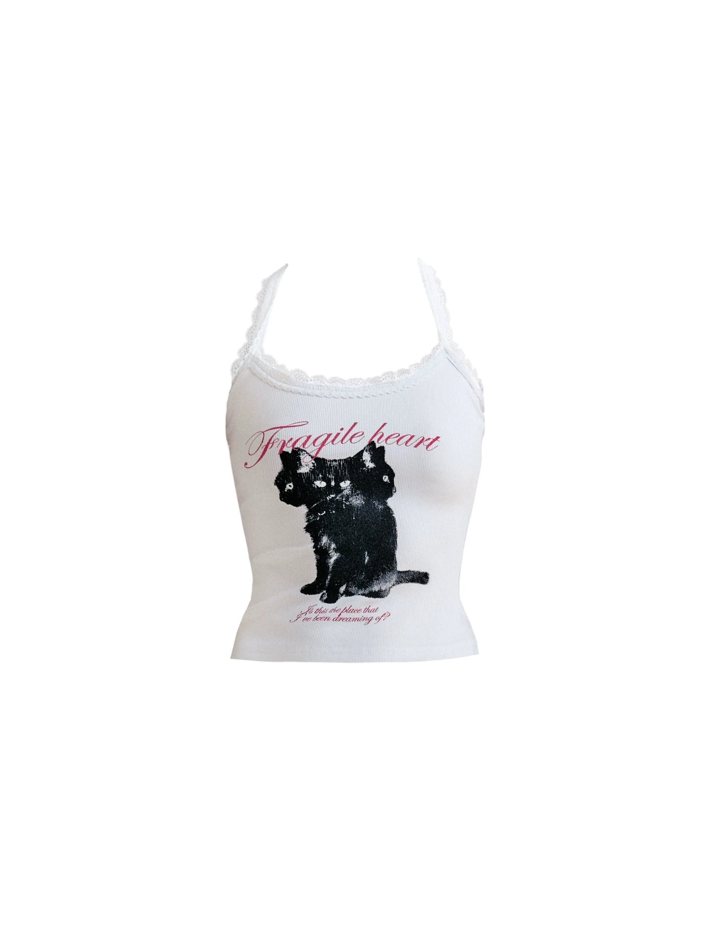 Happy Kitten Cat Print Camisole Top