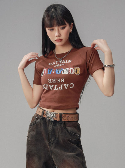 American Retro Slim Street Short T-Shirt