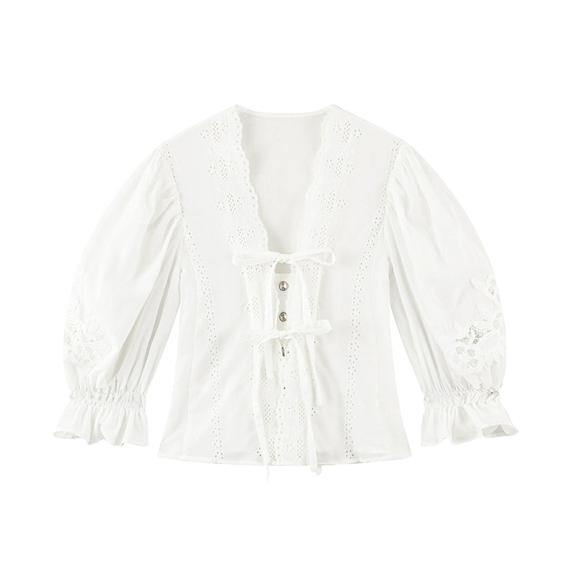 Bubble Sleeve Two Piece Cake Skirt Set-Up