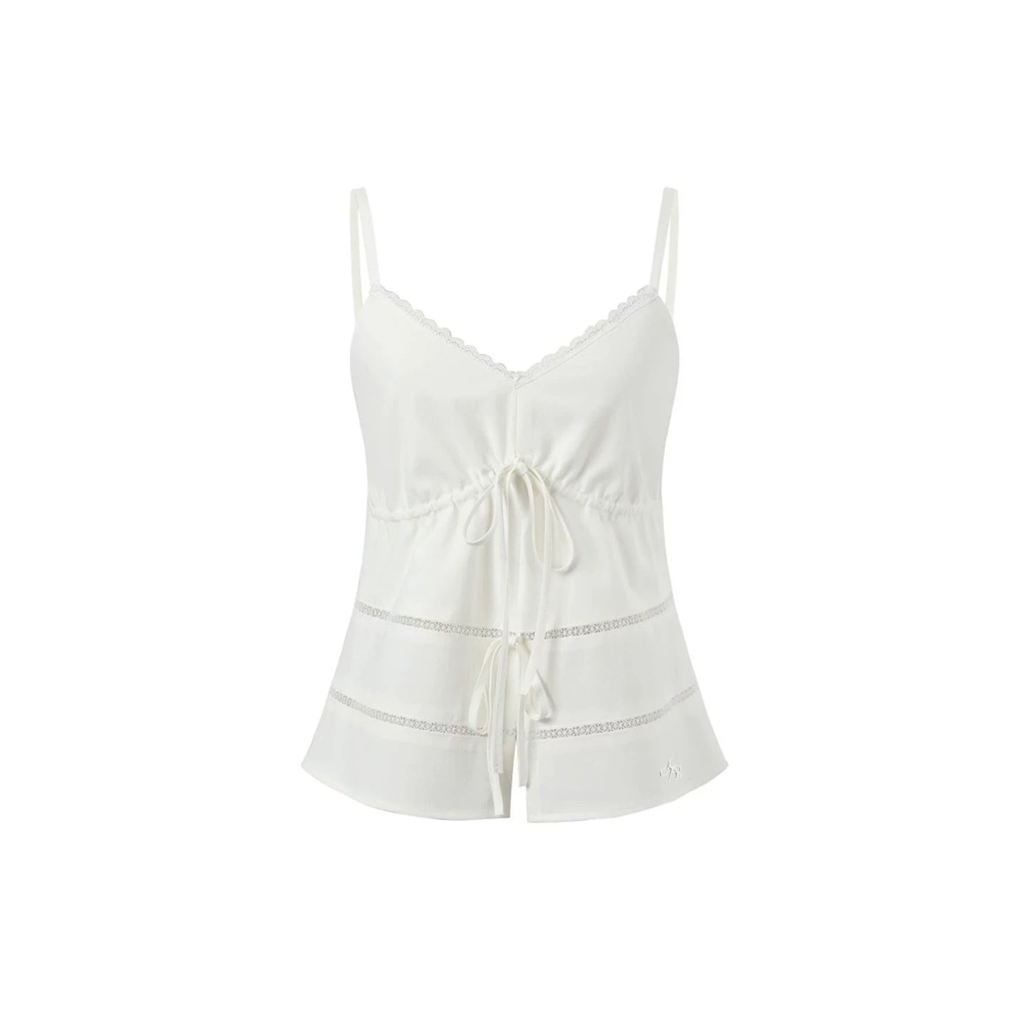 Bamboo Texture Suspender Pants Set-Up