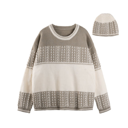 Fair Isle Retro Color-Blocked Sweater