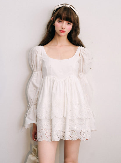 White Long Sleeve Dress