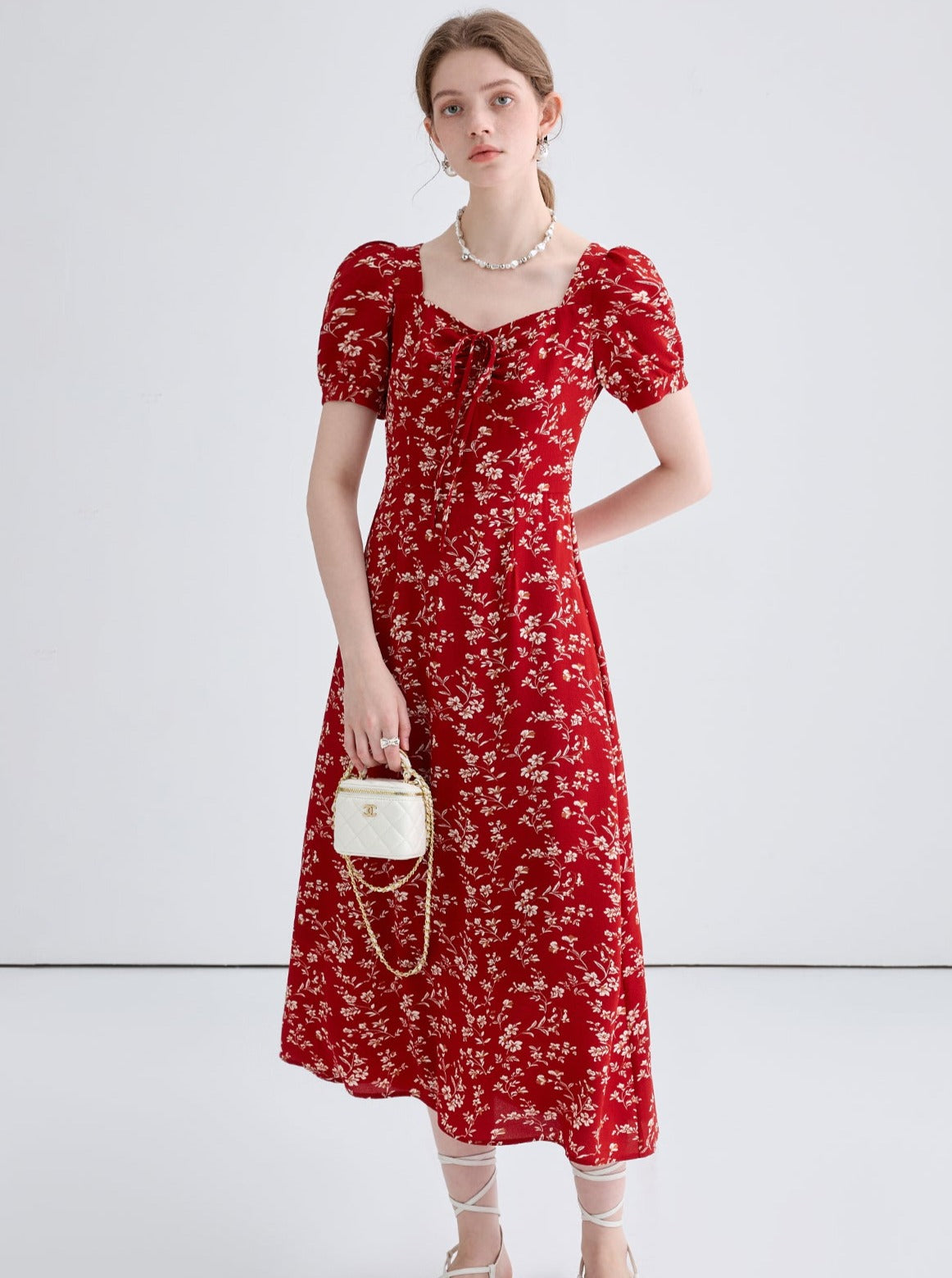French Niche Floral Long Dress