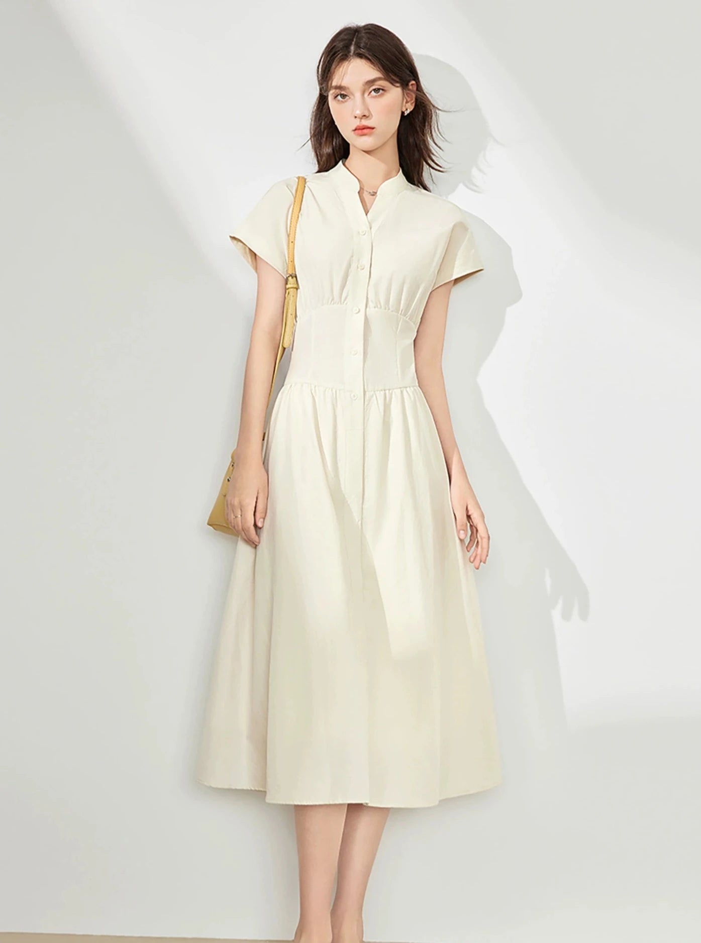 French Minimalist V-Neck Dress