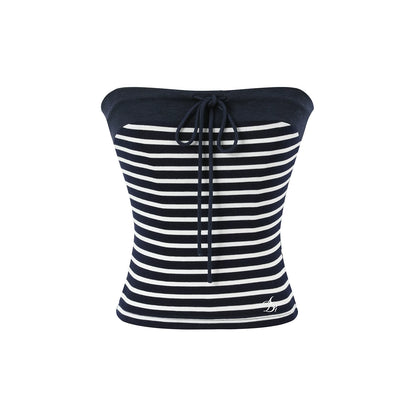 Color-Block Striped Tube Top Set-Up