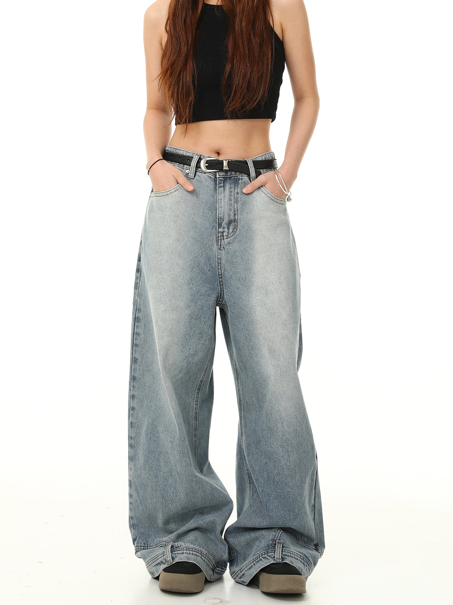 Wide-Leg Inverted Jeans