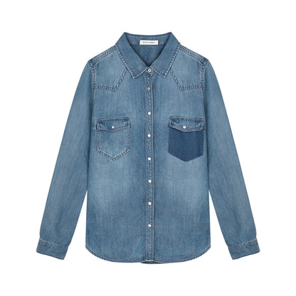 VINTAGE WASHED LONG SLEEVE DENIM SHIRT