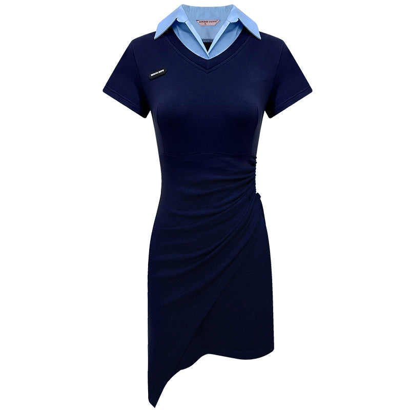 Waist Slimming Polo Dress