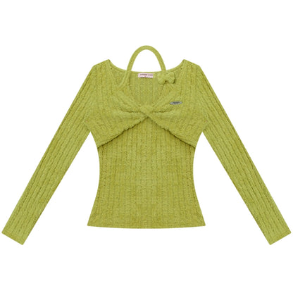 Retro Knit Halter Sweater