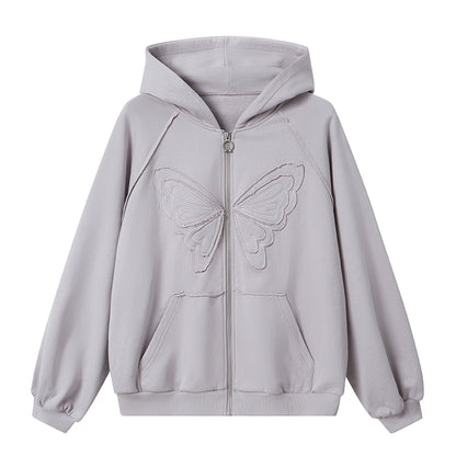 Butterfly Loose Slouchy Hooded Coat