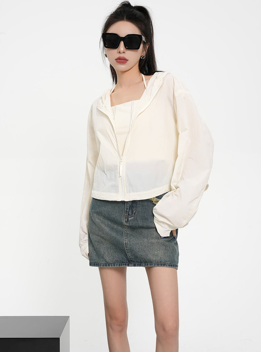 Short Hooded Cardigan Jacket