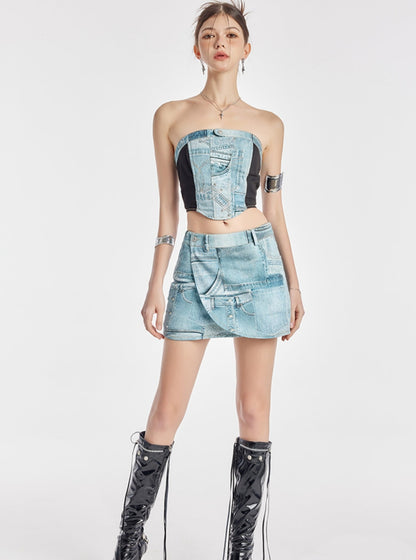 Blue Denim Babes Skirt