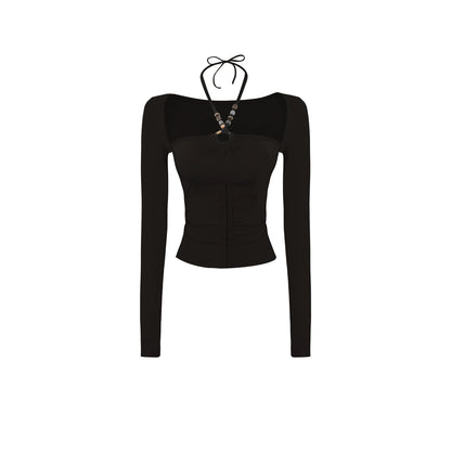 Slim Pleated Halterneck Top