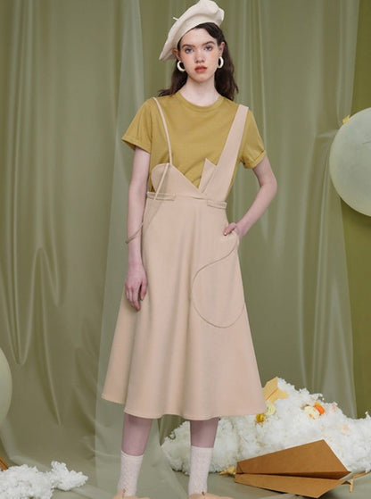 Light Apricot Foam Silky Suspender Skirt